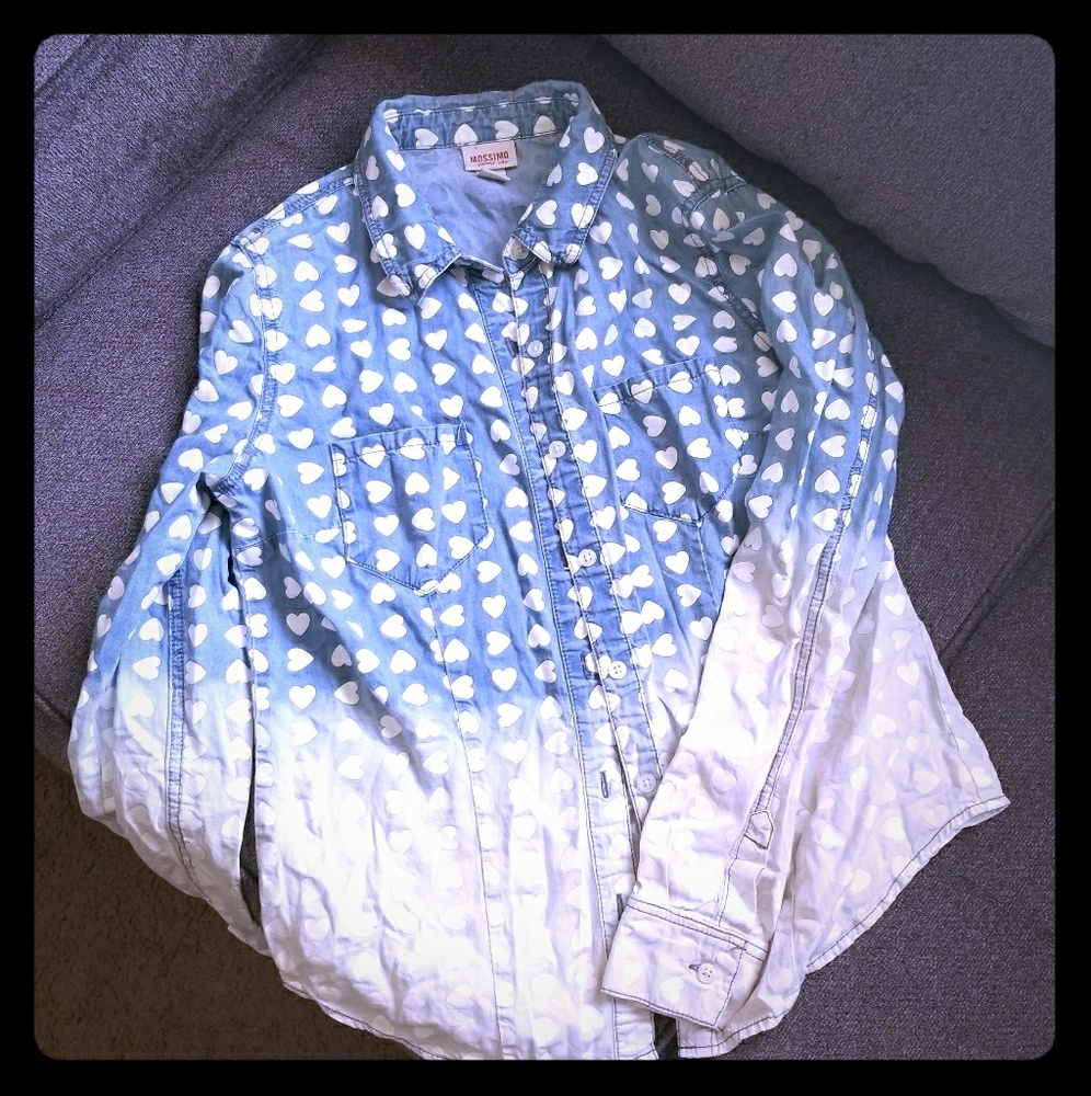GIRLS Ombre Denim button down top
